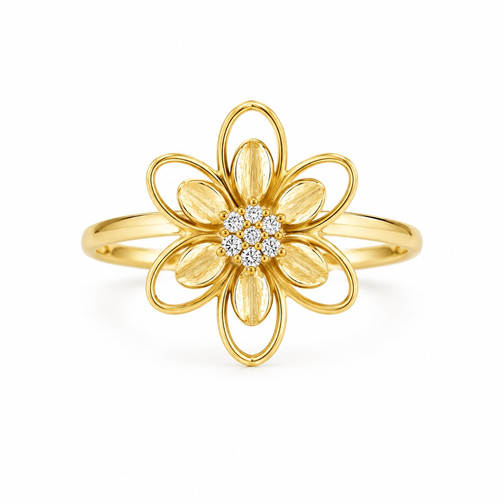 14K ELEGANT FLOWER SILHOUETTE WOMAN'S RING – 8 – JY Jewelry Wholesale