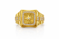 14K MODERN COMPASS ROSE CZ DETAIL MAN'S RING – 12.5 – JY Jewelry Wholesale