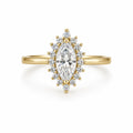 10K ELEGANT DELICATE WHITE ALMOND STONE RING – 7 – JY Jewelry Wholesale
