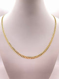 10K CUBAN CURB FLAT CHAIN 22" 4MM – JY Jewelry Wholesale
