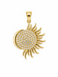 14K CZ MOON & SUN PENDANT – SMALL – JY Jewelry Wholesale