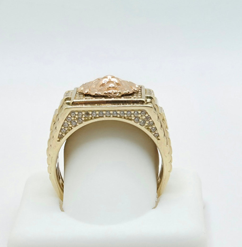 14K CZ LION SQUARE RING – 11 – JY Jewelry Wholesale