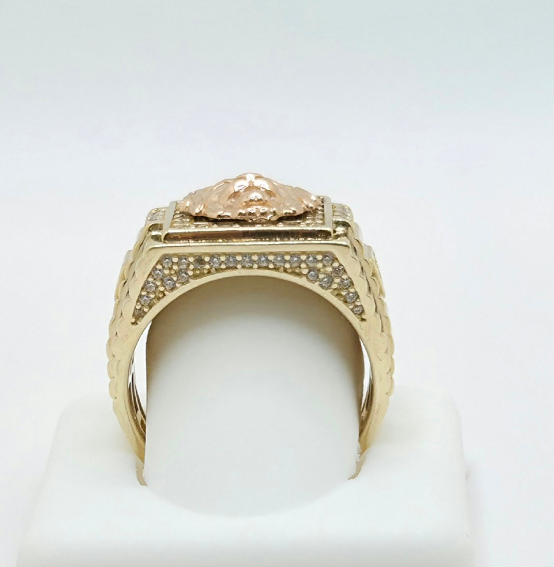 14K CZ LION SQUARE RING – 11 – JY Jewelry Wholesale