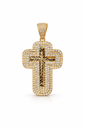 10K CZ ROSE CROSS PENDANT – JY Jewelry Wholesale
