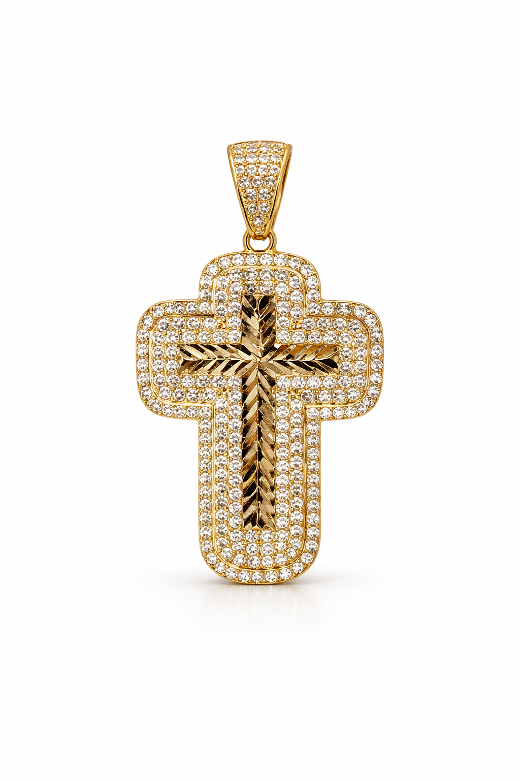 10K CZ ROSE CROSS PENDANT – JY Jewelry Wholesale