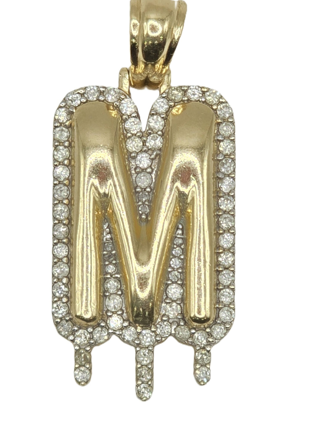 10K NATURAL DIAMOND LETTER ''M'' PENDANT – 34X15MM – JY Jewelry Wholesale