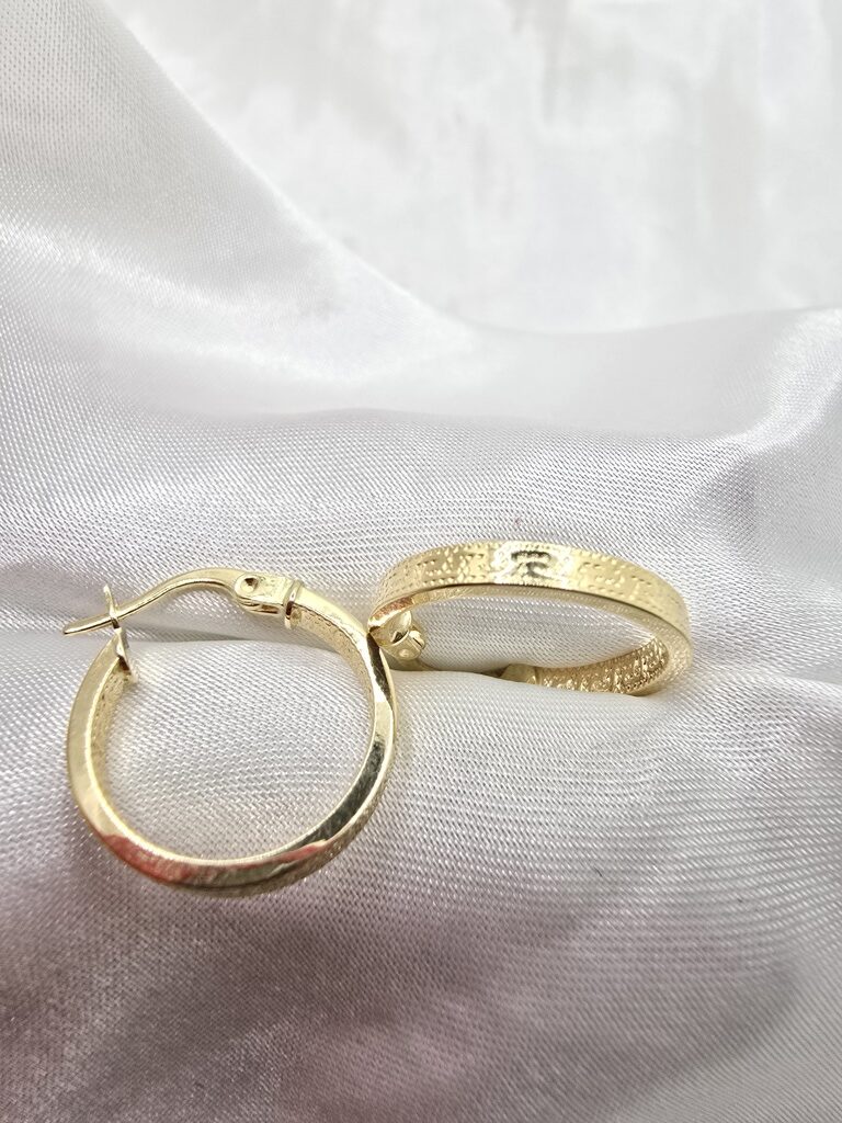 14K GREEK DESING STRAIGHT EDGE HOOPS EARRINGS – 2 2.5MM – JY Jewelry Wholesale