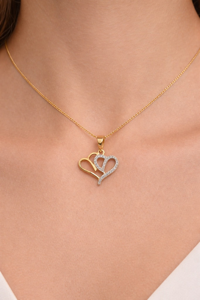10K DIAMOND TWO HEART SILHOUETTE PENDANT – JY Jewelry Wholesale
