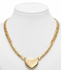 10K LARGE PLAIN HEART FLAT MIAMI CUBAN DESIGN NECKLACE – 18" 5MM – JY Jewelry Wholesale