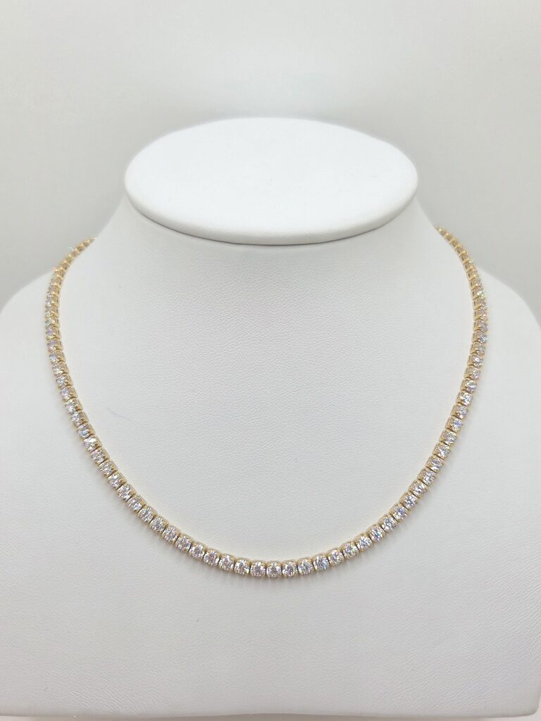 10K TENNIS NECKLACE CZ – 23" 3.5MM – JY Jewelry Wholesale