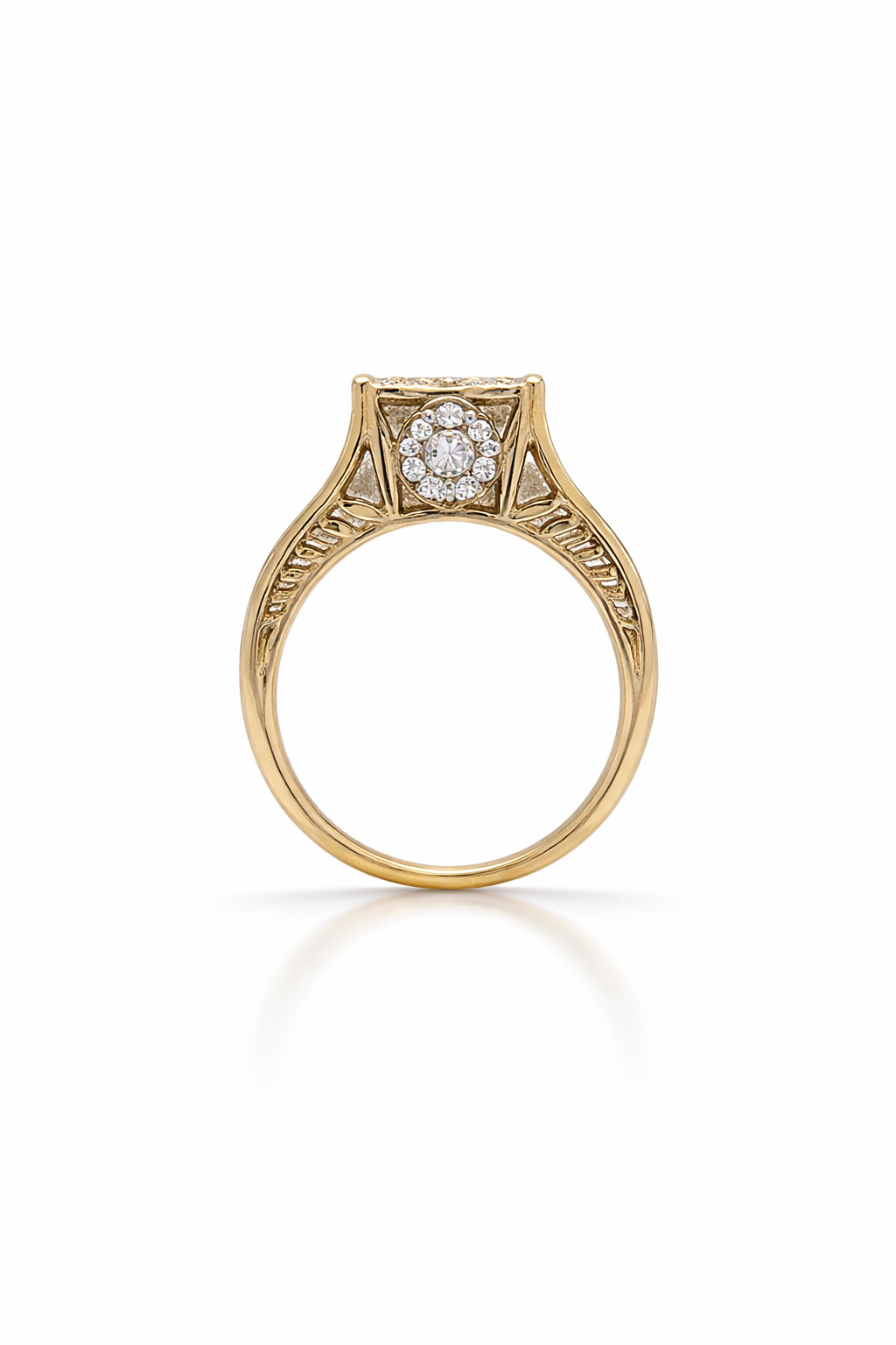 10K ELEGANT CZ SQUARE PROMISE RING – 7 – JY Jewelry Wholesale