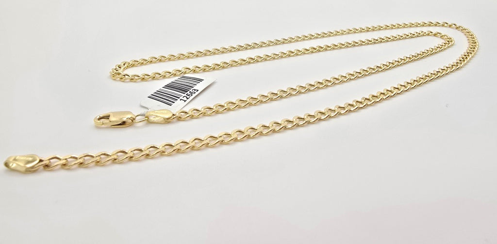 10K HOLLOW CUBAN CURB FLAT CHAIN – 16" 3.5MM – JY Jewelry Wholesale