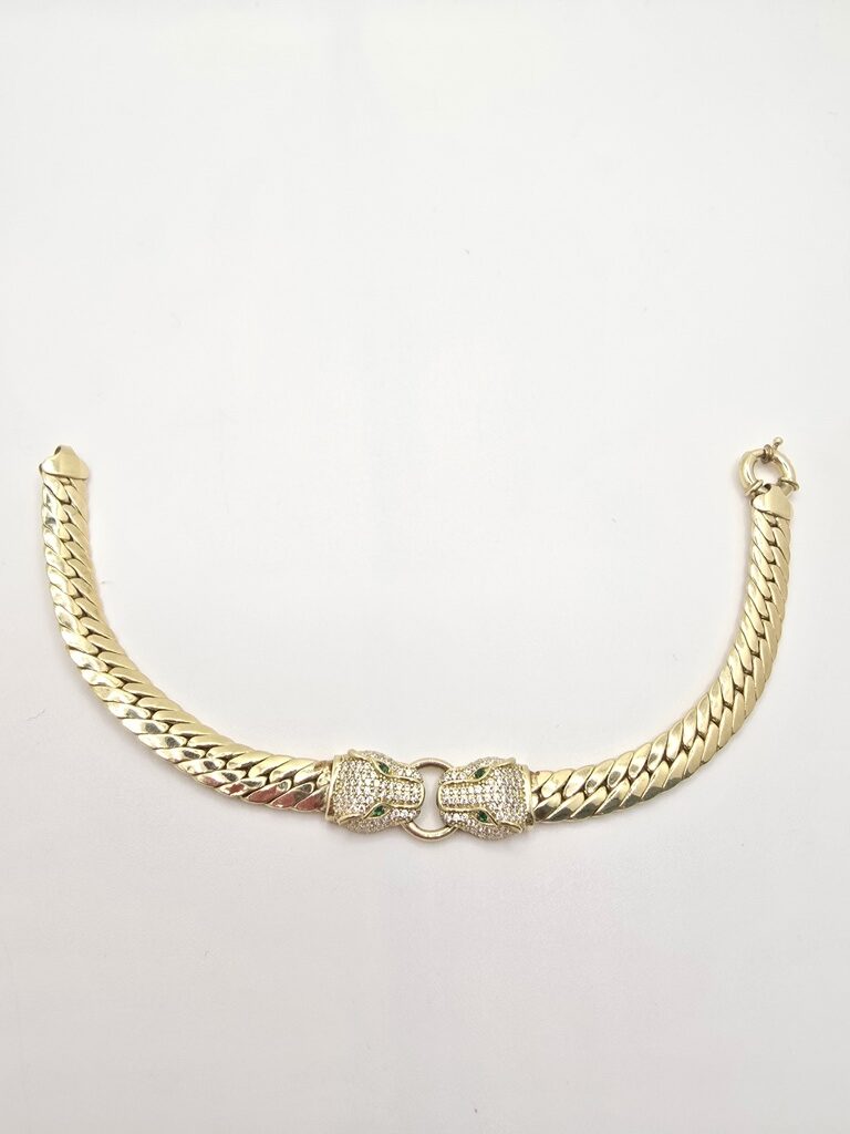 10K TWO TIGER CUBAN LINK BRACELET – 7.5" 7MM – JY Jewelry Wholesale