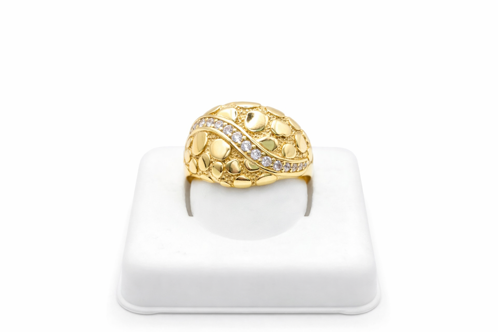 14K BEAUTIFUL RING WITH DETAILS OF NUGGET – 8 – JY Jewelry Wholesale