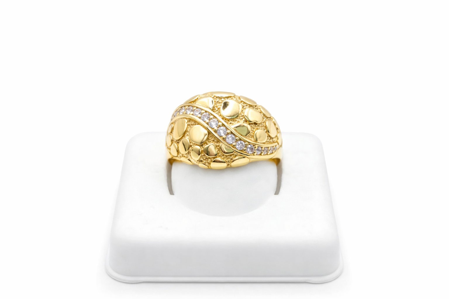14K BEAUTIFUL RING WITH DETAILS OF NUGGET – 8 – JY Jewelry Wholesale