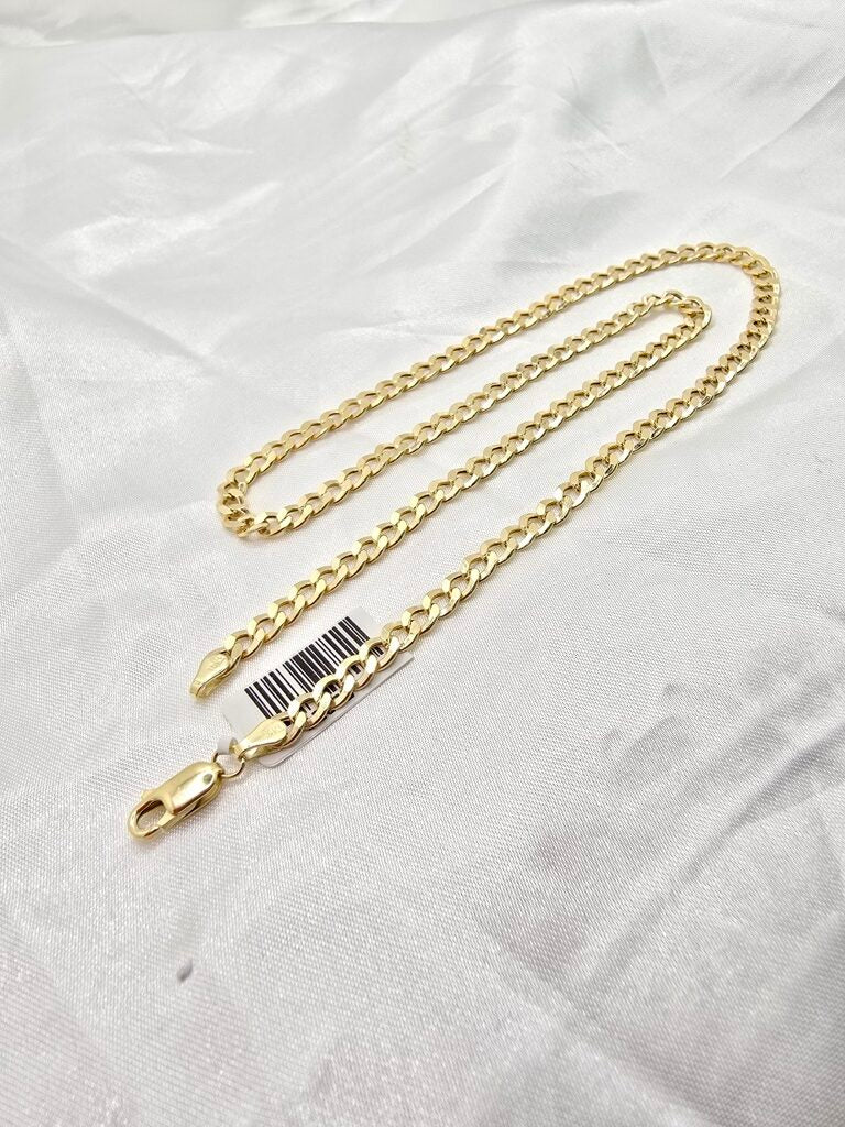 10K HOLLOW CURB FLAT CHAIN 18" 5.5MM – JY Jewelry Wholesale