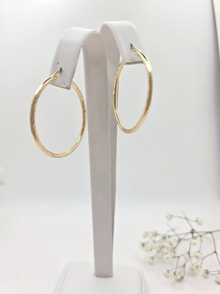 10K NEVADAS DESIGN HOOPS EARRINGS – 4 2MM – JY Jewelry Wholesale
