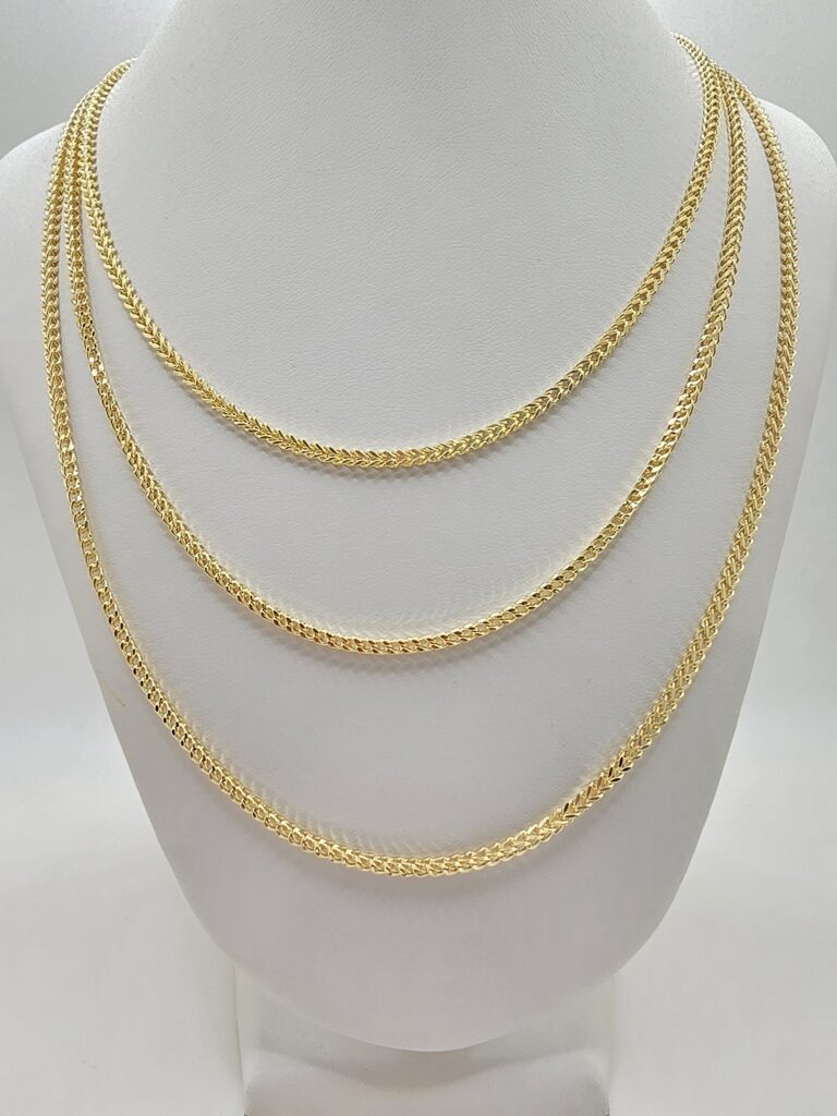 10K HOLLOW FRANCO CHAIN – 2.5MM 22" – JY Jewelry Wholesale