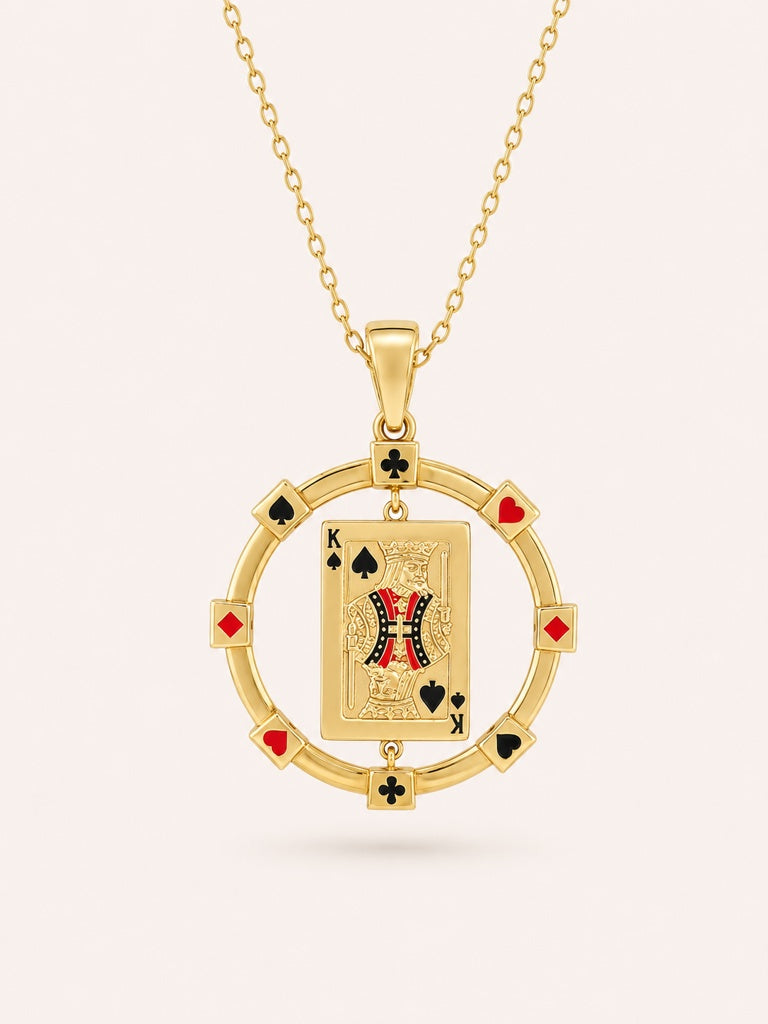 10K MODERN CIRCULAR CARD GAME K PENDANT – JY Jewelry Wholesale