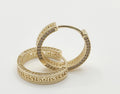 10K GREEK ENDLES HOOPS EARRINGS CZ – MEDIUM – JY Jewelry Wholesale