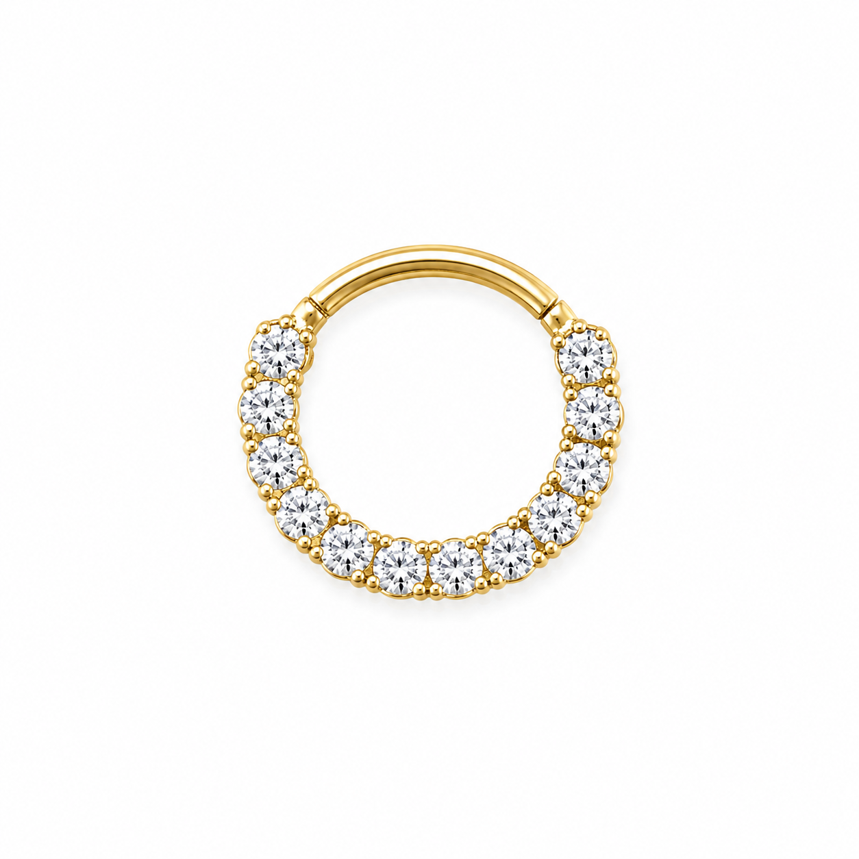 10K CZ HOOP PIERCING – S REF-150370/0000 – JY Jewelry Wholesale