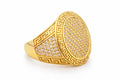 14K OVAL RING FILLED WITH CZ ON TOP AND SIDES – 7 & 8 – JY Jewelry Wholesale