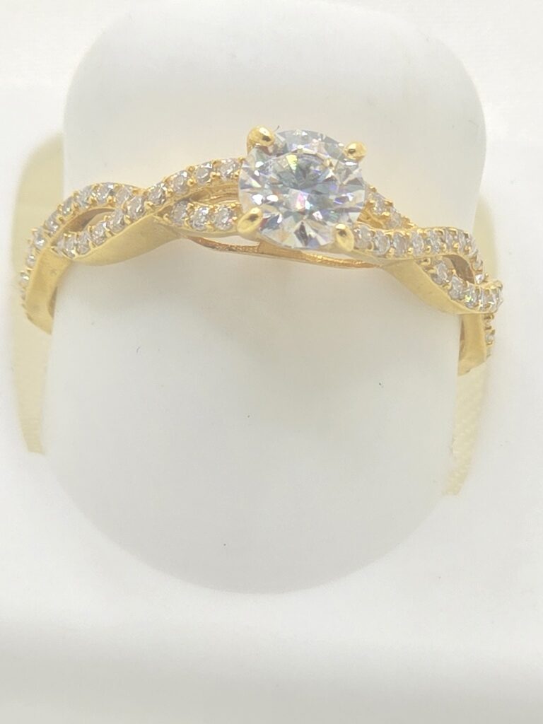 14K YG SOLITAIRE 0.70CT MOISSANITE WOMAN'S RING – 7 – JY Jewelry Wholesale