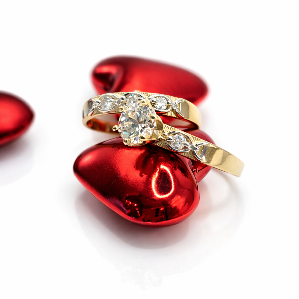 10K TWO TONE ENGAGEMENT WOMAN'S RING – 8 – JY Jewelry Wholesale