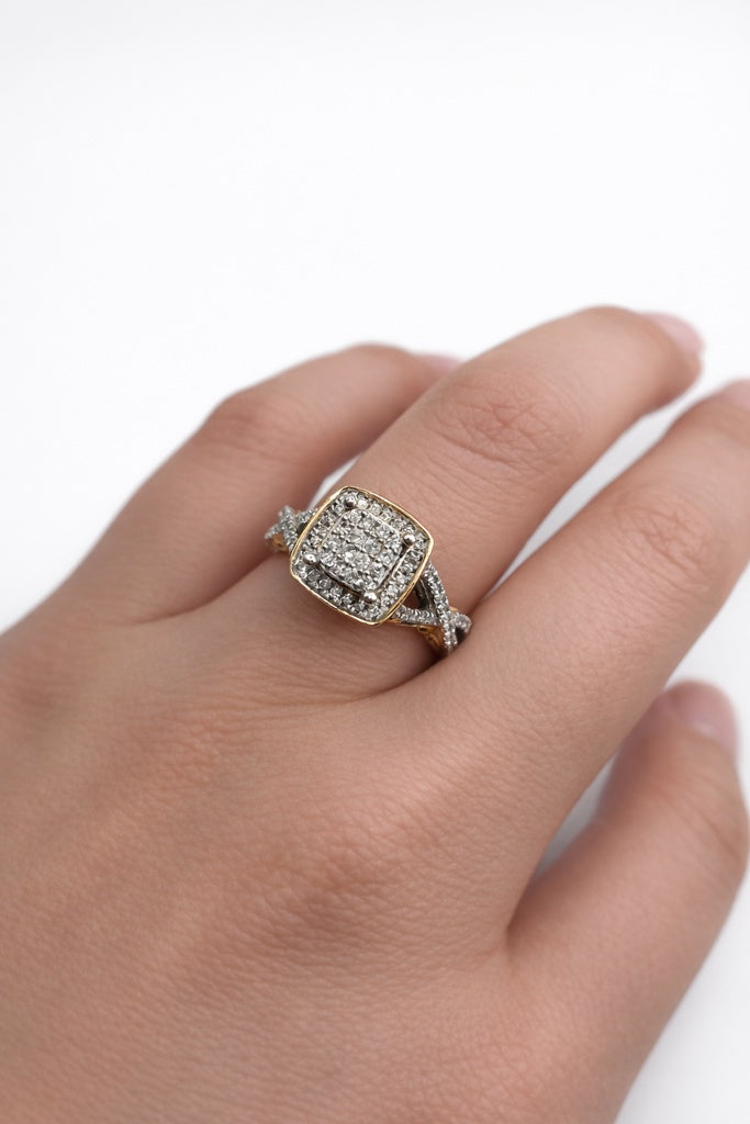 10K SQUARE PRINCESS STYLE DIAMOND ELEGANT RING – 7 – JY Jewelry Wholesale