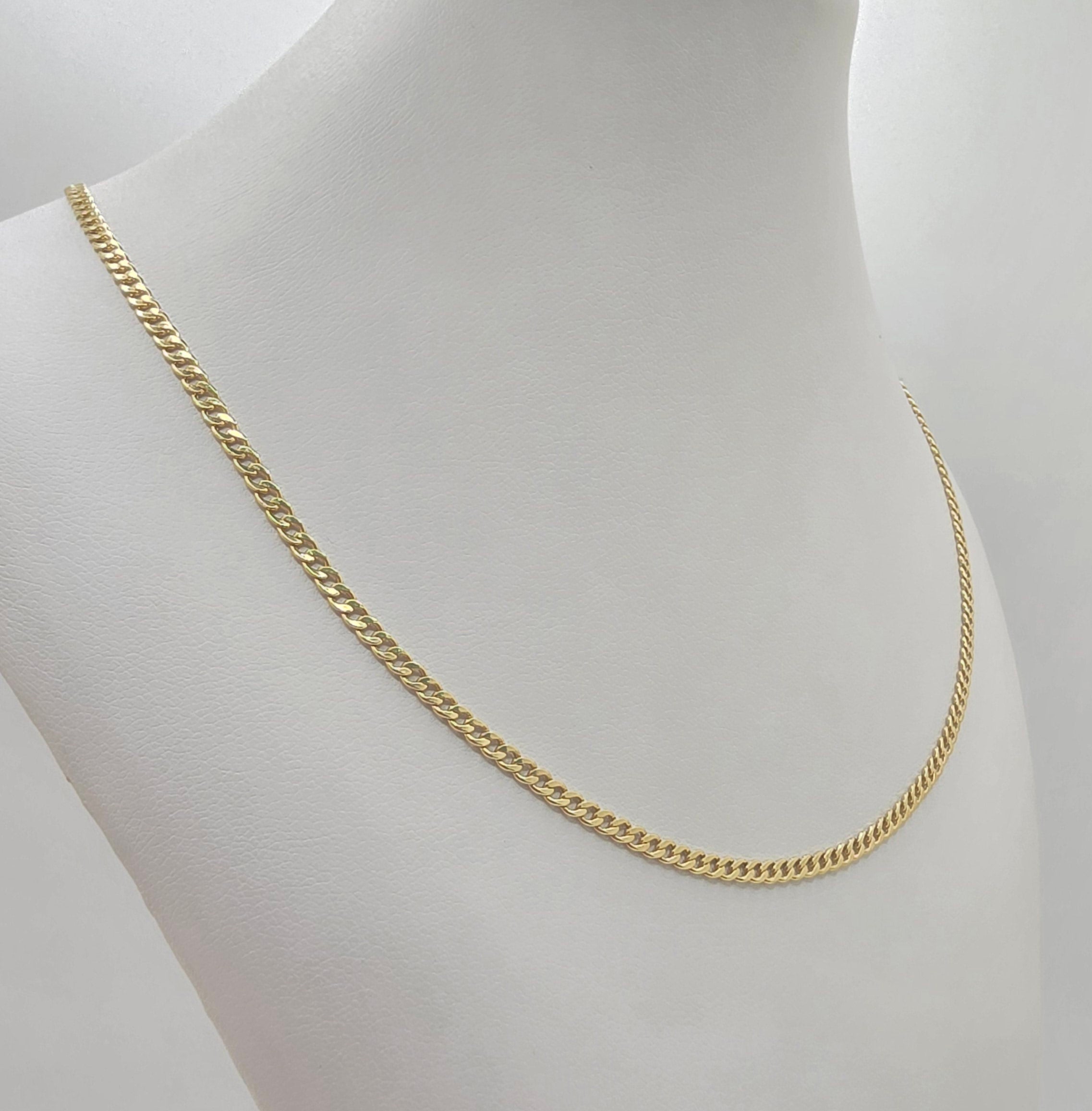 10K HOLLOW CUBAN CURB FLAT CHAIN – 20" 2.5MM – JY Jewelry Wholesale