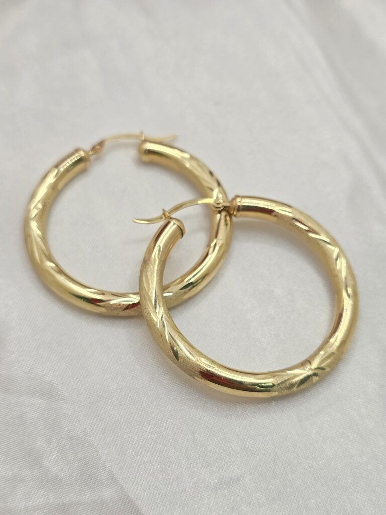 10K TWIS HOOPS EARRINGS – 5 4MM – JY Jewelry Wholesale