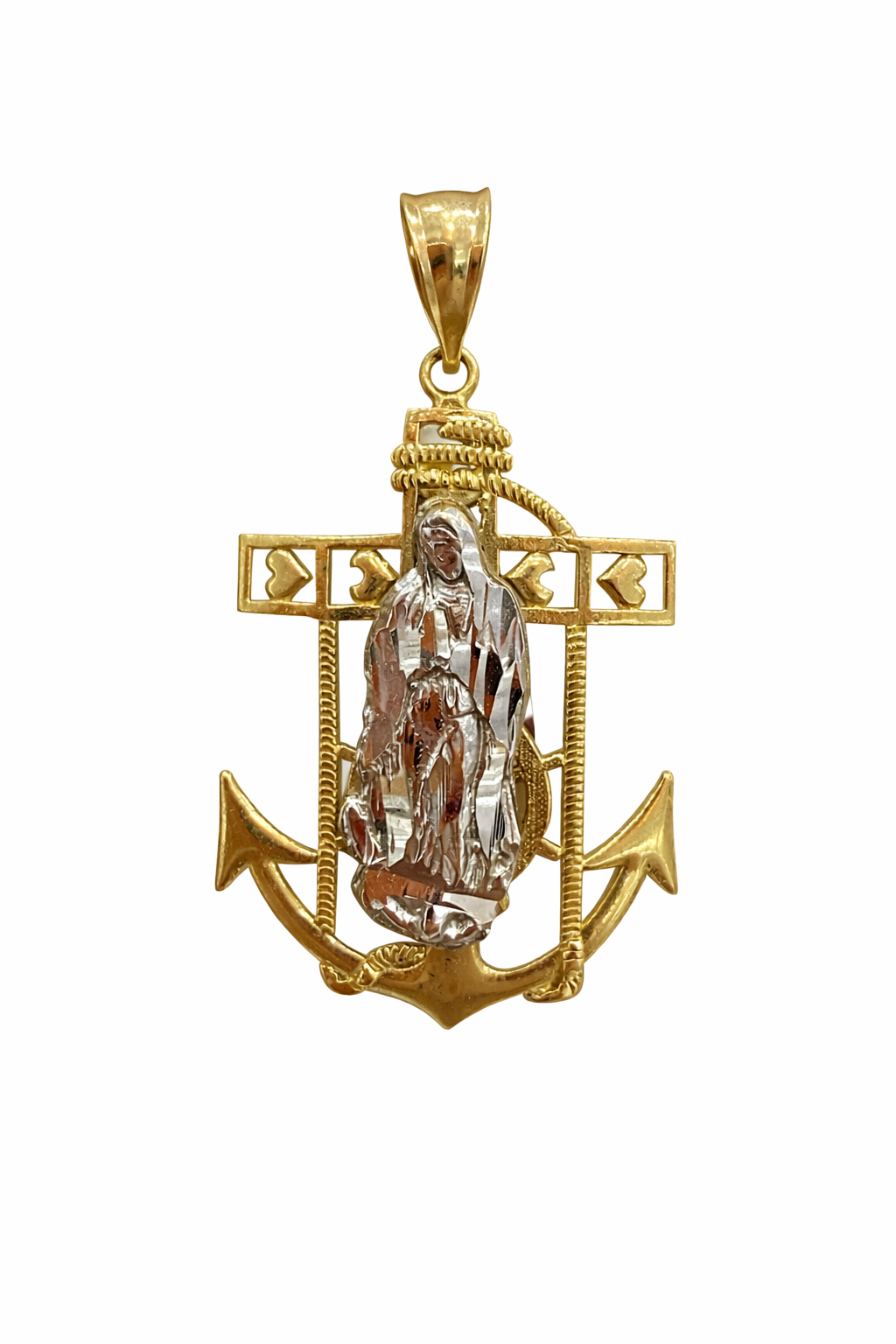 14K ANCHOR CHRIST TWO TONES PENDANT – JY Jewelry Wholesale