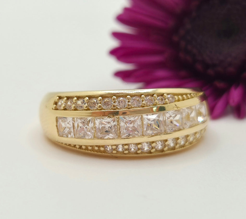14K CZ DETAIL WEDDING BAND MEN'S RING – 7.5 – JY Jewelry Wholesale