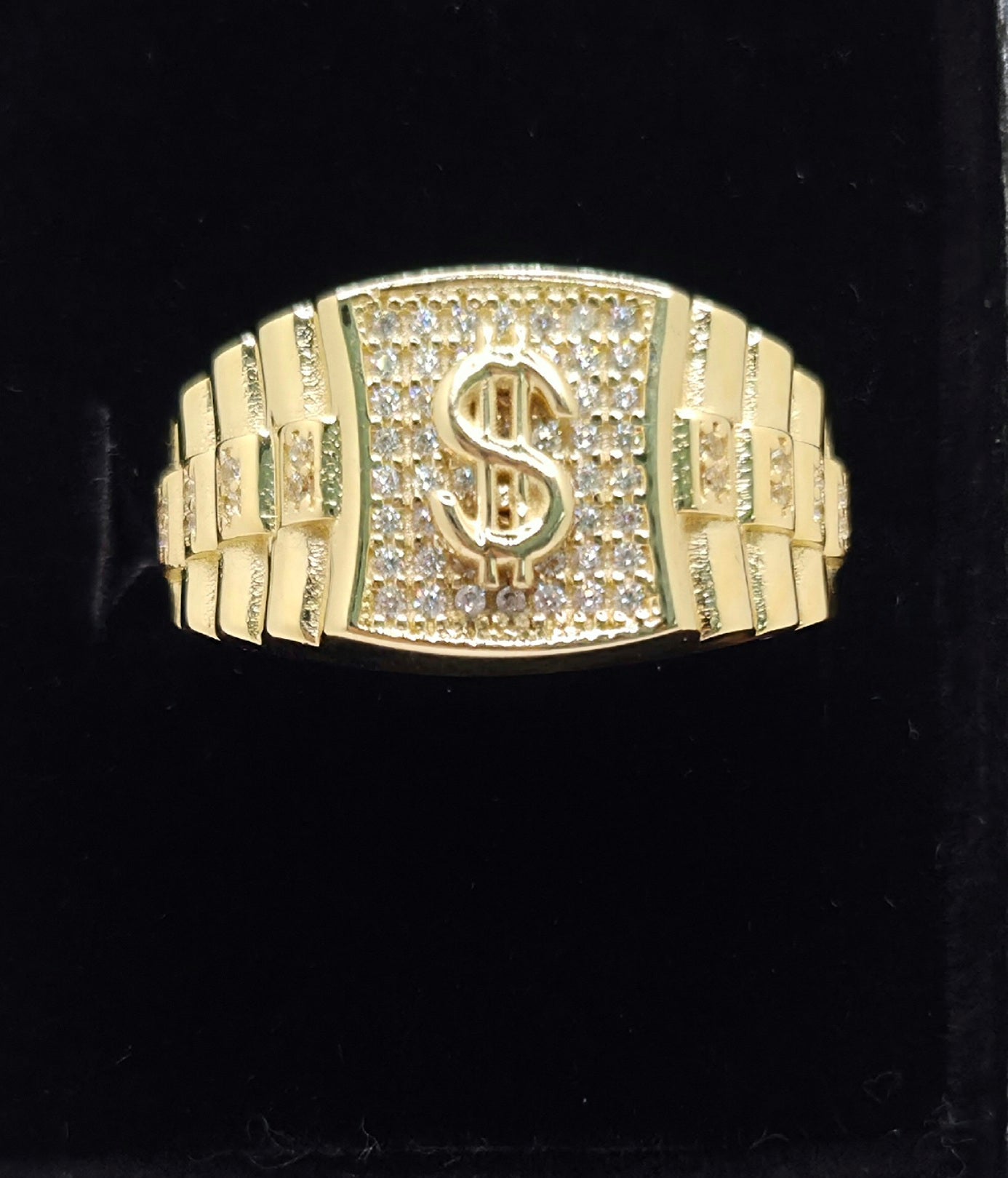 14K CZ MONEY SYMBOL RING – 12 – JY Jewelry Wholesale