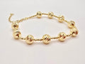 10K YELLOW GOLD LARGE BEAD DIAMOND CUT BRACELET – 7" – JY Jewelry Wholesale