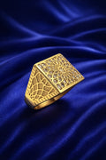 10K MANDALA DESIGN RECTANGULAR ROSETTA MAN'S RING – 12 – JY Jewelry Wholesale