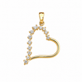 10K STONES DETAILS HEART PENDANT – SMALL – JY Jewelry Wholesale
