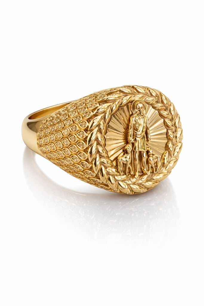 14K LEAVES AND CZ DETAILS SAN LAZARO RING – 12.5 – JY Jewelry Wholesale