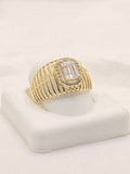 14K DELICATE BAR DESIGN BACKGROUND SQUARE WHITE STONE RING – 8 – JY Jewelry Wholesale