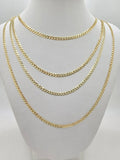 14K SOLID CUBAN CURB FLAT CHAIN – 18" 3.5MM – JY Jewelry Wholesale