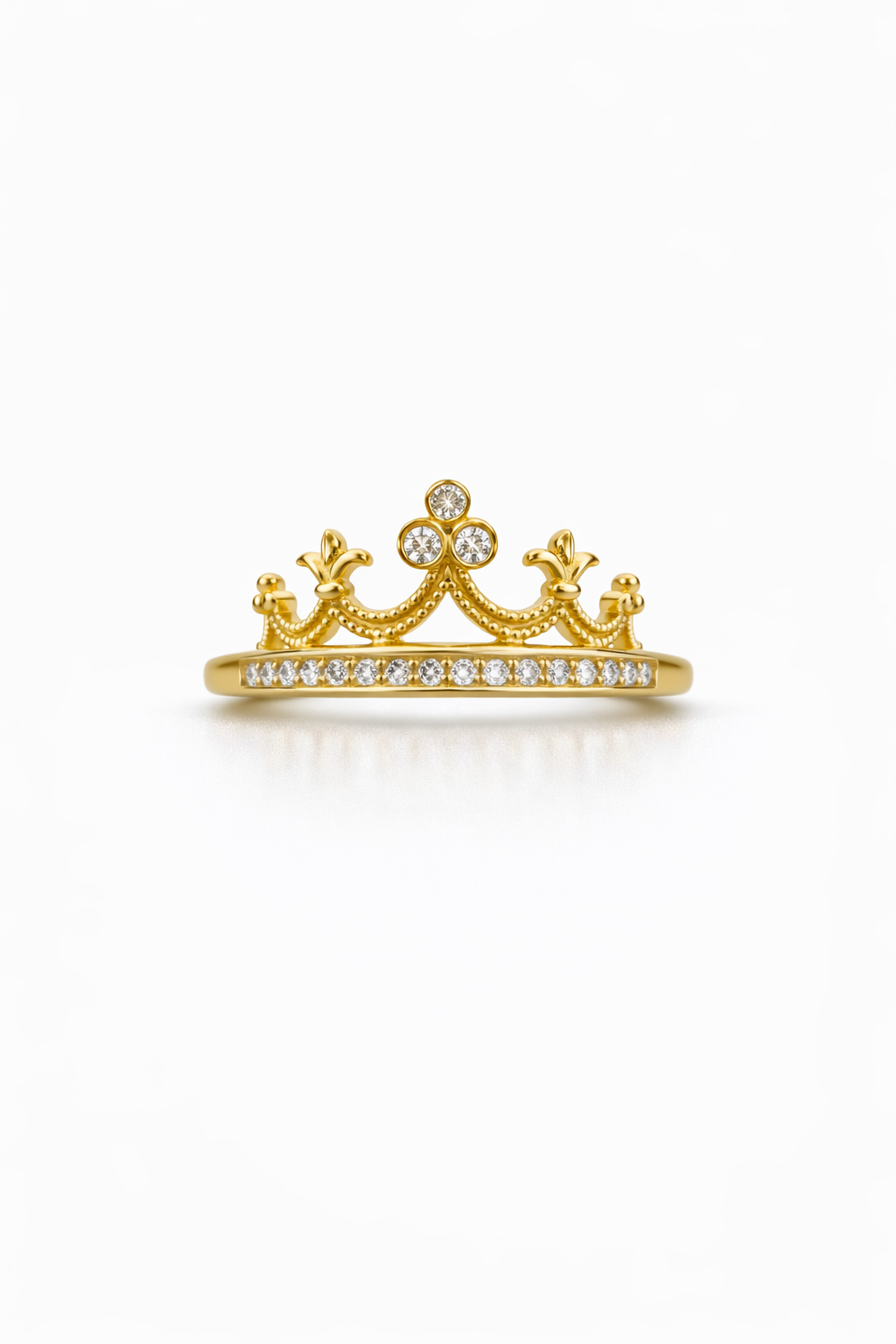 10K CROWN CZ DETAIL RING – 6.5 &7 &8 – JY Jewelry Wholesale