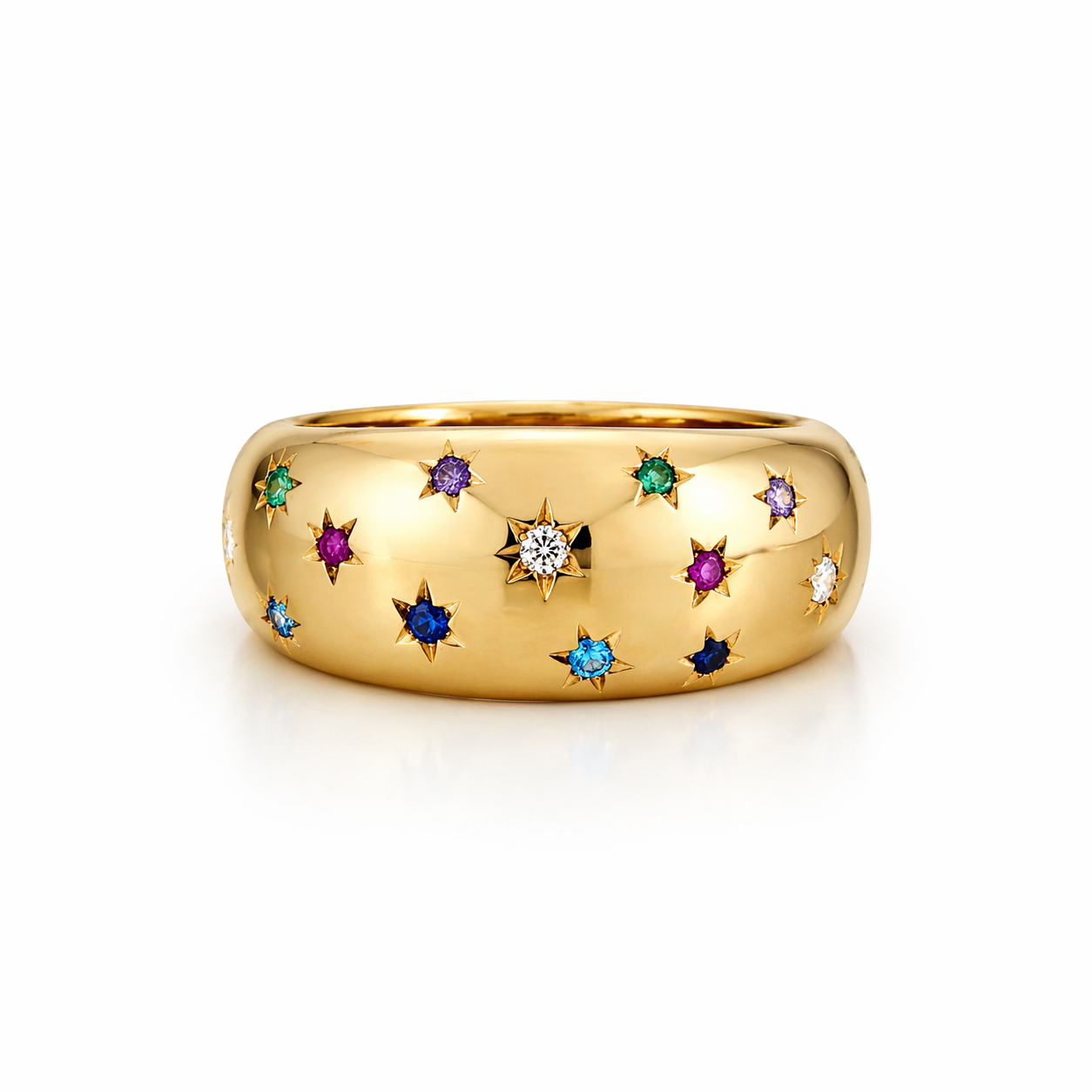 10K SMALL STAR CZ DETAIL RING – 7.5 – JY Jewelry Wholesale