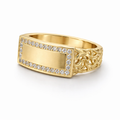14K SOLID CHINO LINK STYLE WITH PLATE RING – 12.5 – JY Jewelry Wholesale