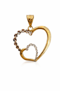 10K LARGE TWO TONE TWO HEART SILHOUETTE PENDANT – JY Jewelry Wholesale