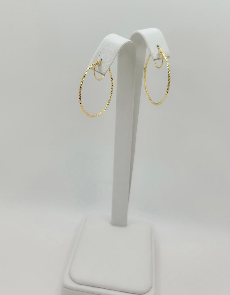 10K MEDIUM FINE DIAMOND CUT HOOPS EARRINGS – JY Jewelry Wholesale