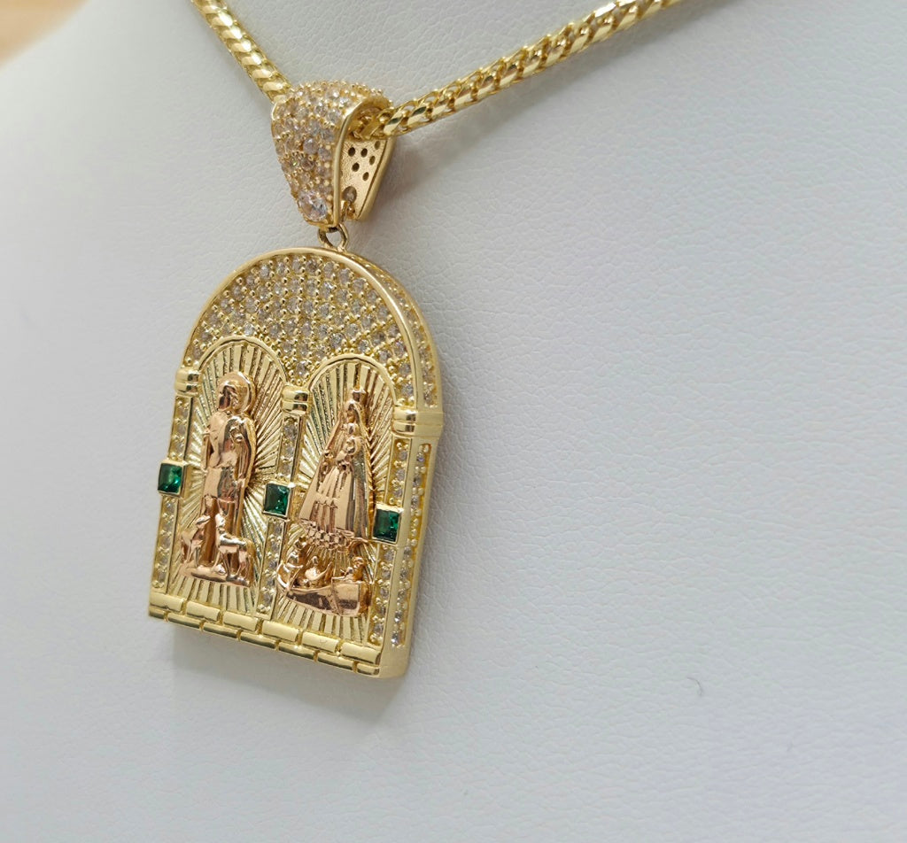 14K HOUSE STYLE SAN LAZARO & CARIDAD PENDANT – JY Jewelry Wholesale
