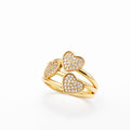 14K THREE HEARTS CZ DETAIL RING – 8 – JY Jewelry Wholesale