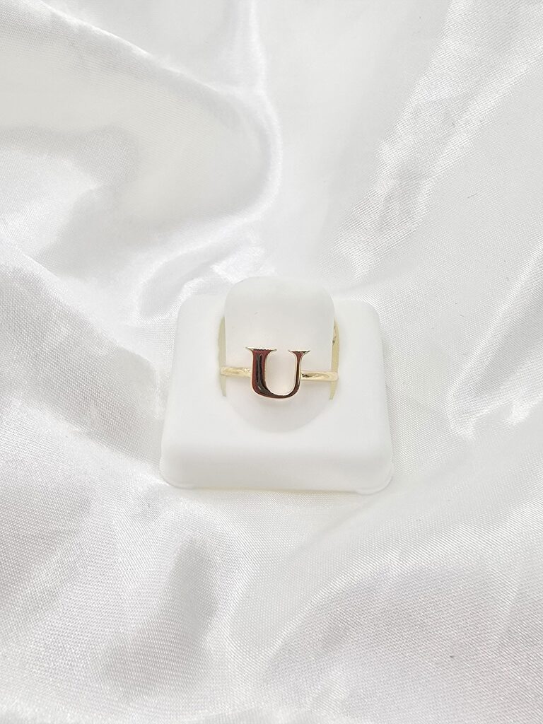14K "U" LETTER RING – 7 – JY Jewelry Wholesale