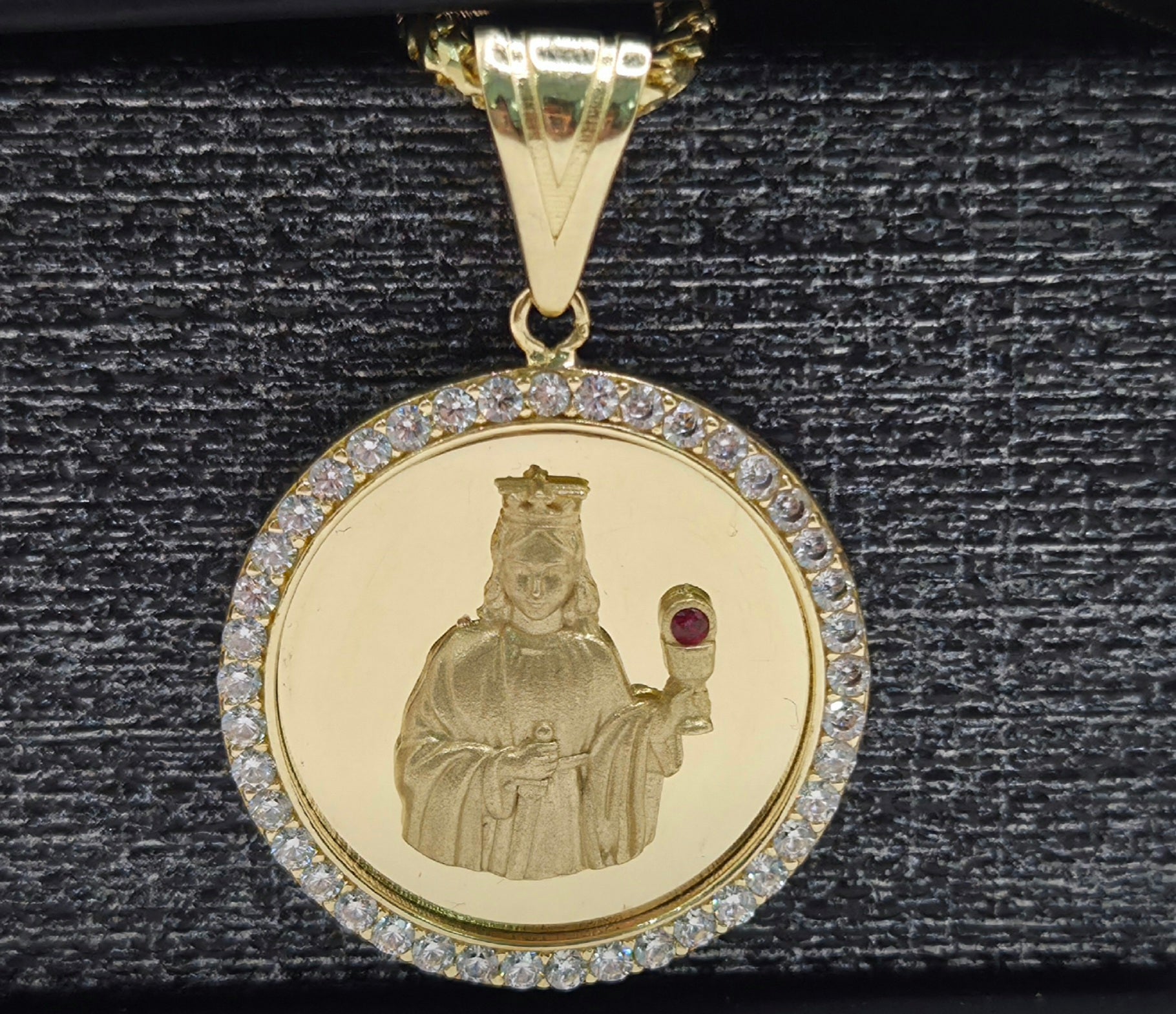 14K CZ ROUND SANTA BARBARA PENDANT – JY Jewelry Wholesale