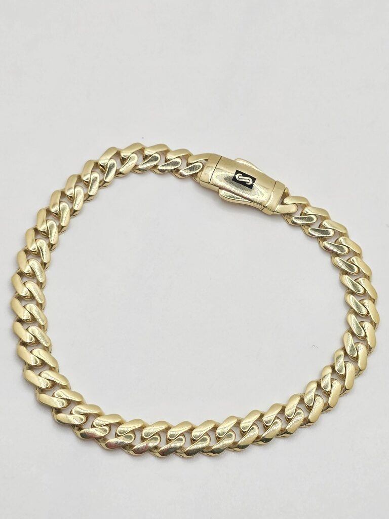 10K PLAIN CERTIFIED MONACO BRACELET – 7.5" 6.5MM – JY Jewelry Wholesale